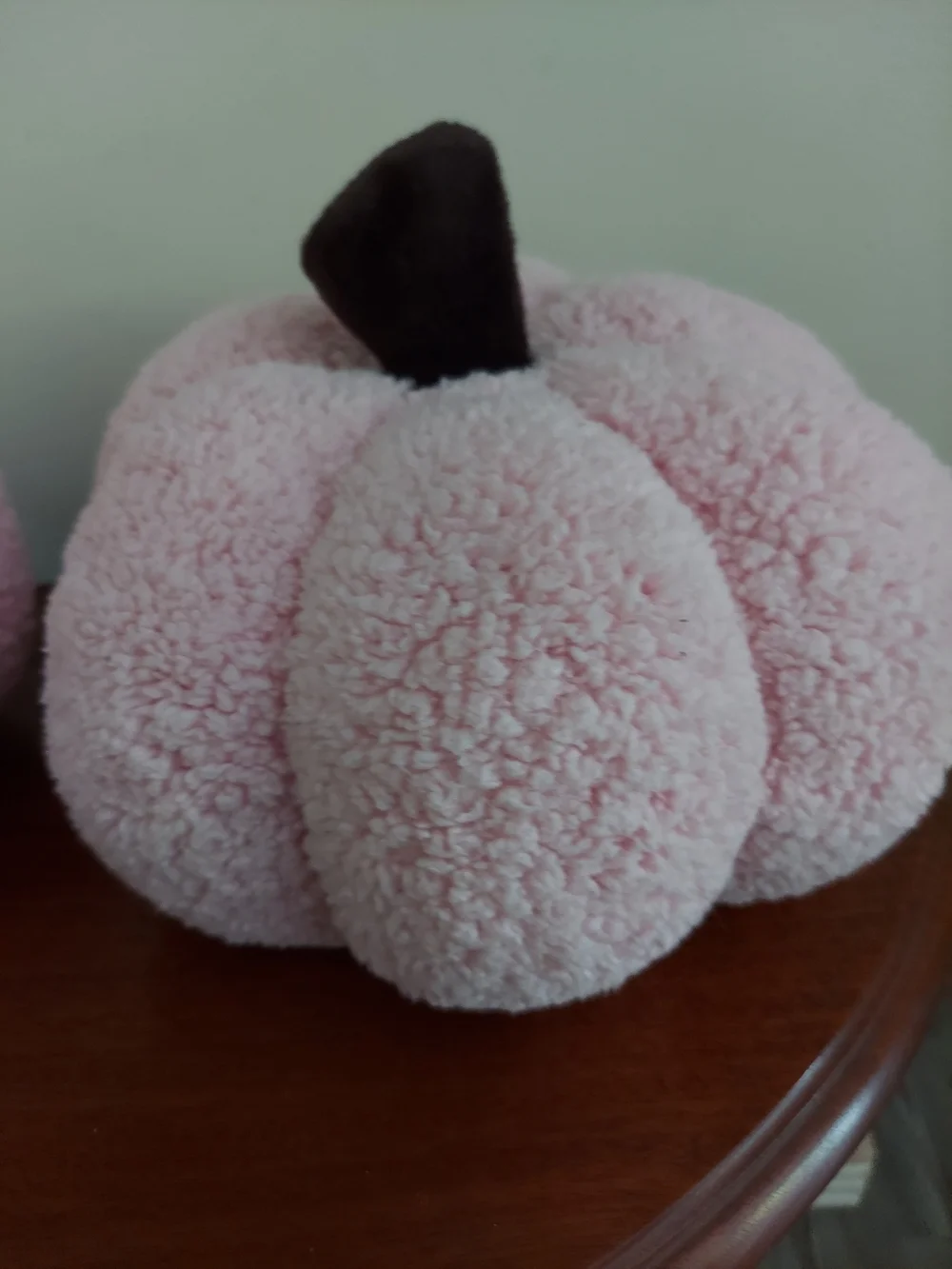 Set Of 2 Pink Sherpa Jack-O'-Lantern Pumpkin Decorative Pillows.